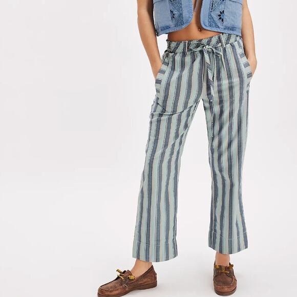 Free People Marielle Pull-On Pants Blue Combo Carnival - Picture 1 of 6
